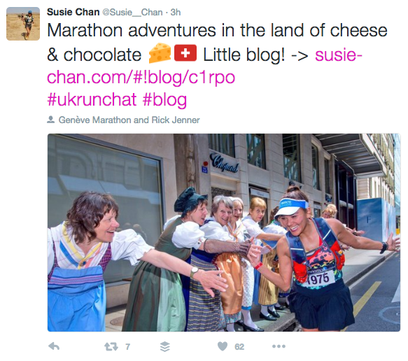Geneva Marathon influencer Susie Chan